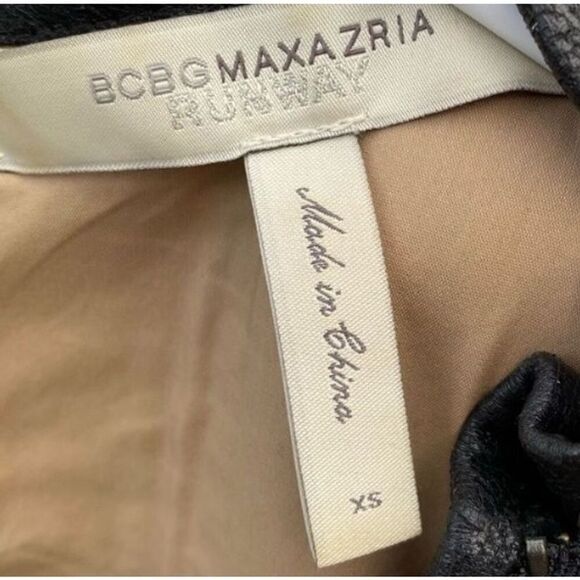 BCBG Max Azria Runway Women's XS Beige mini Length Dress Short Sleeve - Picture 3 of 5